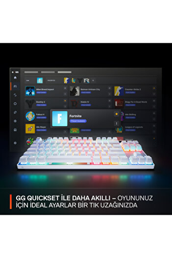 SteelSeries Apex Pro TKL Gen3 OmniPoint 3.0 HiperManyetik Switch RGB Mekanik Kablolu Oyuncu Klavyesi (UK)- Beyaz