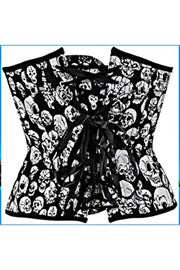 Generic Fashion Women's Skull Design Lace Up Corset Body Shaper Underwear