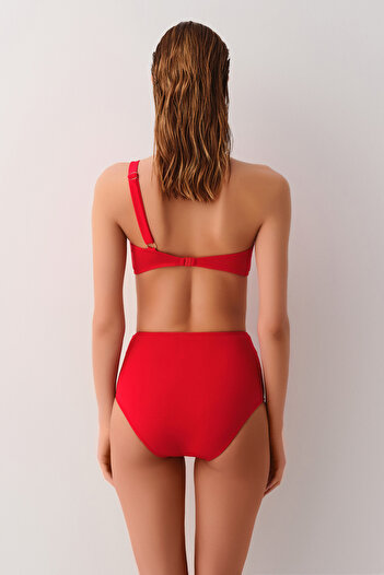 SUWEN Tek Omuz Aksesuarlı Bralet Bikini Üst