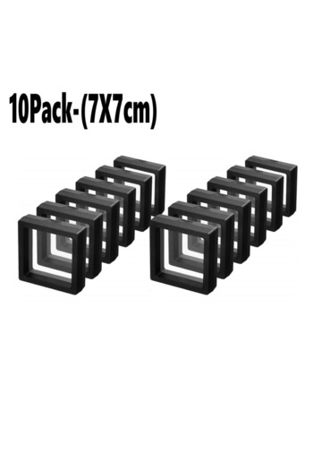 Choice 10pcs (7X7CM) 10pcs Floating Display Case, Linkstyle 3d Floating Frame Display Holder Stand, Transpa
