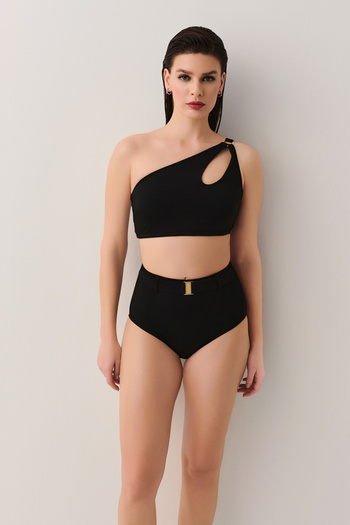 SUWEN One Shoulder Accessory Bralette Bikini Top