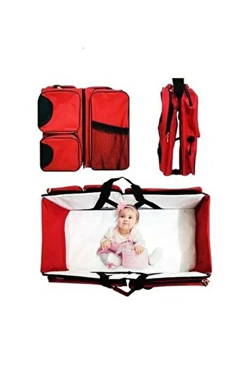 Yelajoy 4-in-1 Traveling Baby Diaper Bag, With Waterproof Cushioning, 75*40*20cm, for outdoor, Red