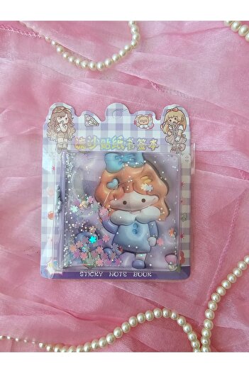 Ceylan Kırtasiye Glittery Water Cover Midi Size Square Notepad with Sticker (1 Piece)