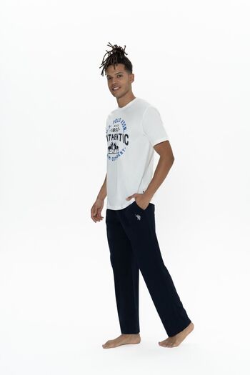 U.S. Polo Assn. U.S. Polo Assn. 18900 Men's Ecru Half Sleeve Round Neck Tube Leg Pajama Set