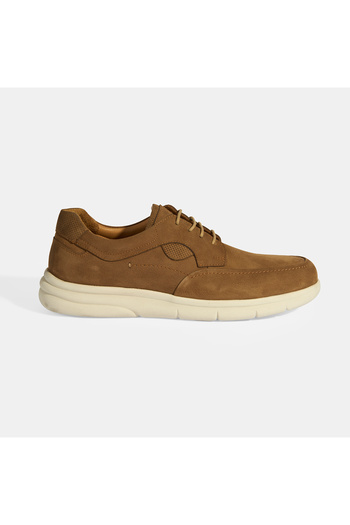 Desa Men's Tan Nubuck Leather Laced Comfort Casual Shoes
