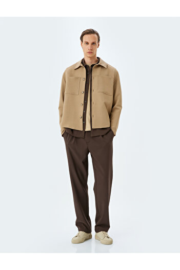 Koton Men's Beige Jacket with Pocket Detail 5Skt30005Hw