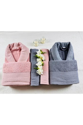 kubbe Wedding Family Bathrobe Set 6 Pieces - Soap