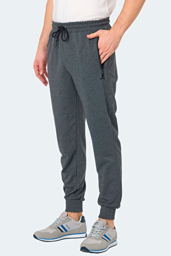 Slazenger Neal Ktn Men's Dark Gray Sweatpants with Zipper Pockets