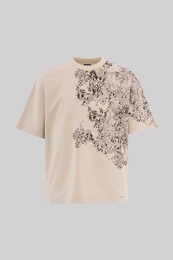 Machinist Men's Halfway Rug Pattern Oversize Soft Beige T-Shirt