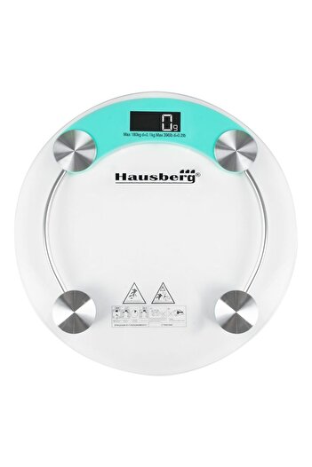 Hausberg Body scale HB-6000BL, LCD display, automatic shutdown, battery indicator, 180 kg, Glass, Blue