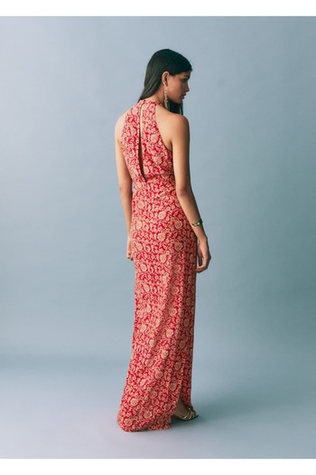 Mango Teen Halter yaka desenli elbise