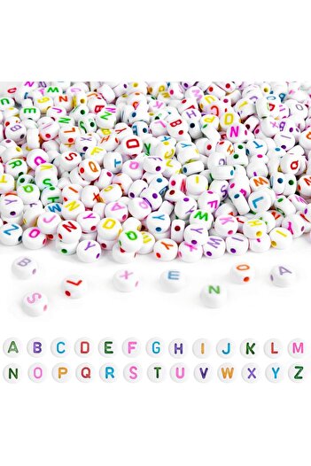 PASAMİA Colorful Letter Beads 25 Gr 180 Pieces