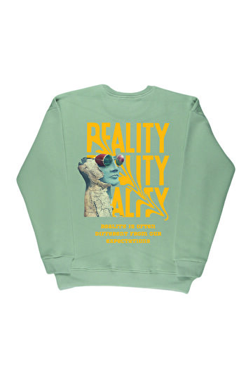 By Caspita Fashion Lenithra Reality Світшот з принтом на спині, унісекс, оверсайз, сірий