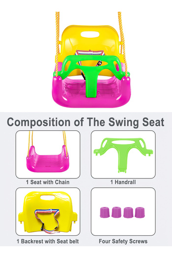 Generic 3-in-1 Kids Swing Seat for Indoor Outdoor