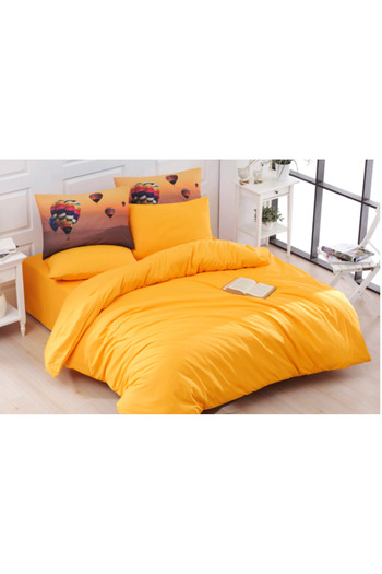The Fabric Two Colors Plain Canyon Double Sided Ranforce Single Duvet Cover Set