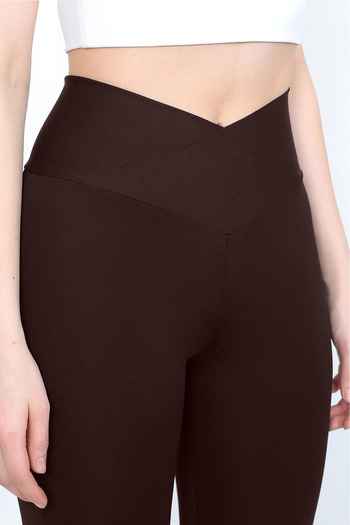 MAXFIT Women's Brown Flare Leg, High Waist and Leggings Pants