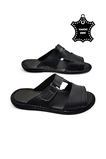 MAGIC SHOES Tamamen Hakiki Deri Ve Topuk Yastıklı Sistemli Ortopedik Erkek Terlik