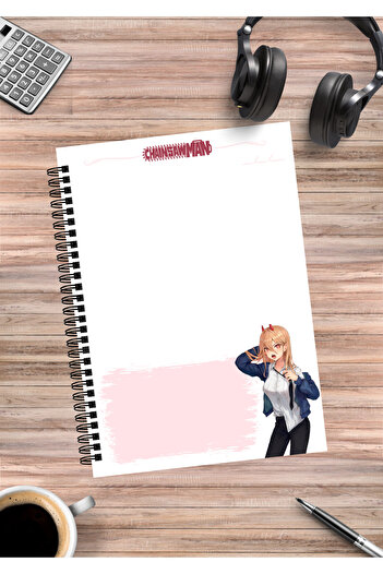mertfigur Chainsaw Man Denji Power Aki Makima Anime Spiral Notebook A5 (50Sheets)