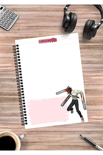 mertfigur Chainsaw Man Denji Power Aki Makima Anime Spiral Notebook A5 (50Sheets)