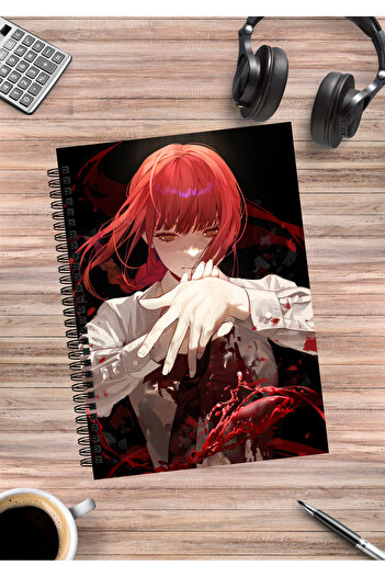 mertfigur Chainsaw Man Denji Power Aki Makima Anime Spiral Notebook A5 (50Sheets)
