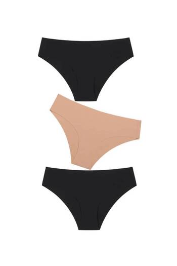 Seram Collection Gecko Women's Laser Cut Seamless Panties Bottom Underwear 3 Pack