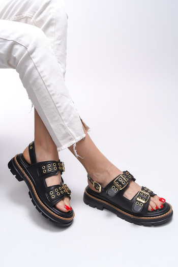 Riccon Ysalitia Women's Black Sandals 0012120