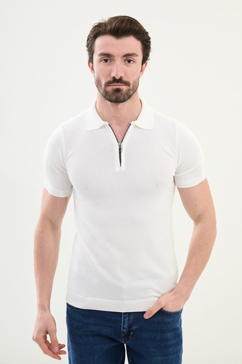 Mcr Knitwear POLO ZIPPERED COLLAR