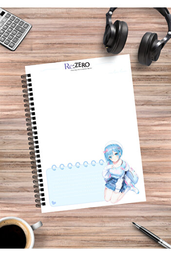 mertfigur Re Zero Rem Ram Emilia Anime Spiral Notebook A5 (50Leaf)