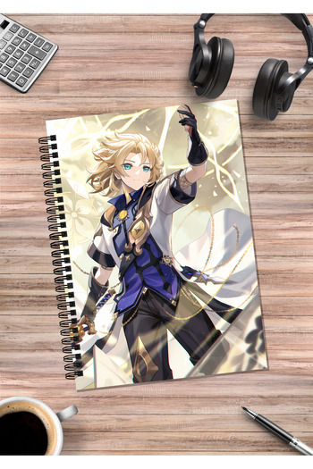 mertfigur Genshin Albedo Anime Spiral Notebook A5 (50 Sheets)