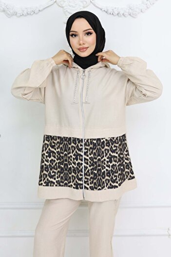 benguen Chain Leopard Suit - Stone Color 4748