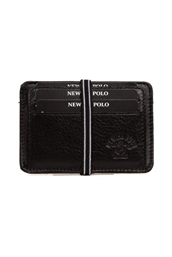 Newish Polo Men's Genuine Leather Wallet and Card Holder - Black