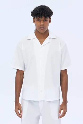 İLKCET MODA Чоловіча коротка рукав Oversize зручна сорочка