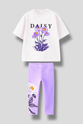 Magu My Girl 3D Daisy Development T-Shirt and Leggings Suit, Set of 2 Cotton and Comfortable