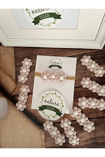 NATURA DESİGN Natura design πλεκτό μαργαρίτα μπαντάνα απαλά χρώματα