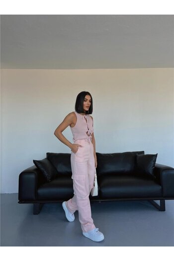 Edolika    Cargo Pants - Salmon