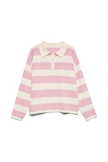 Vero Moda Strickpullover VMARI Gestricktes Poloshirt