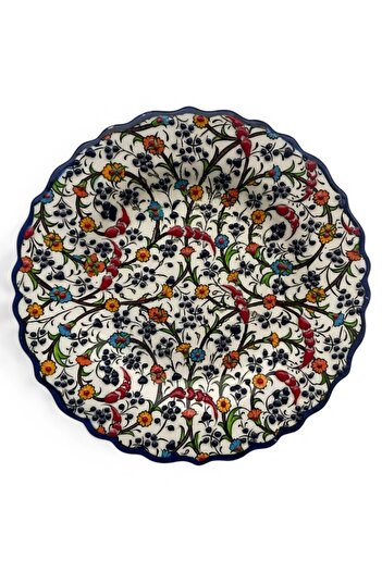 GALATA GIFT Çini Dekoratif Tabak, Duvar, Masa Süsü, Hediyelik El Yapımı (HANDMADE) Küçük Boy Tabak 18- 20 Cm