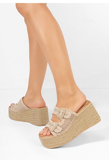 B T Shoes Platform slippers Mirta beige