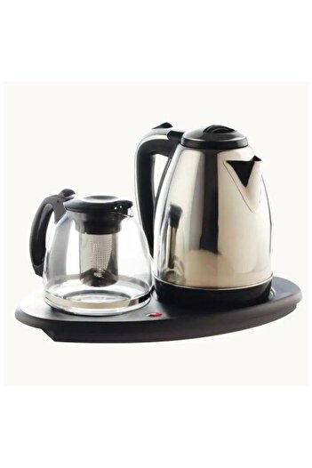 Denx Electric Kettle With Tea Tray & Automatic Shut-off Feature, Transparent Tea Maker With Filter Dx1788