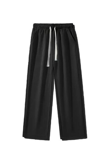 GERLAY Men's Black Straight Leg Sweatpants