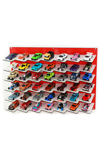kutuTR 42 Araçlık Ahşap Duvar Rafı ( Hotweels Ve Matchbox ) (İSİM YAZDIRMAK IÇİN ISİMLİK ALINIZ)