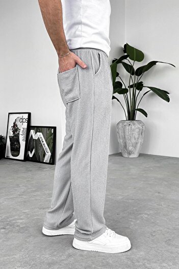 HAFKAGİYİM Gray Sandy Comfort Baggy Trousers