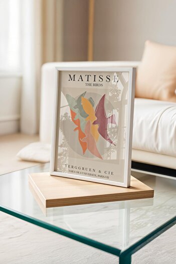 Buka Shops Çerçeveli Matisse "Uçan Kuşlar" Premium Tablo: Minimalist ve Özgür Ruh Sanatı