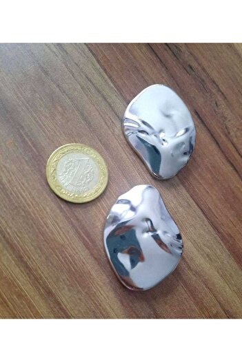 beyna aksesuar Large Size Silver Button - Z.A.R.A Fashion (Coat, Jacket, Vest, Dress 4 Pieces 4.5 cm)