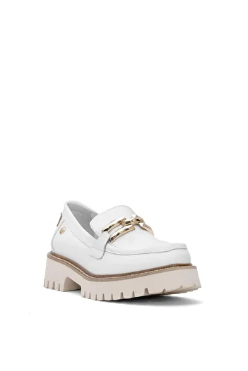 Mammamia D25Ya-3695 Women's Genuine Leather Casual Shoes White