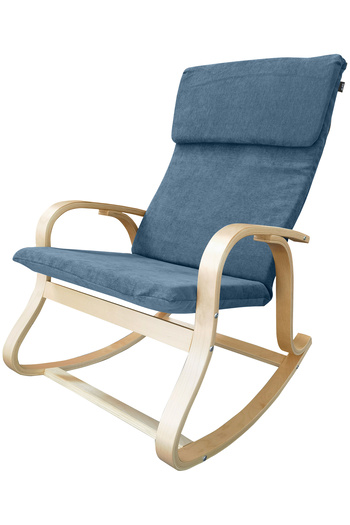Generic Modern Bentwood Rocking Chair Chenille Fabric Upholstered Relax Rocker Lounge Chair