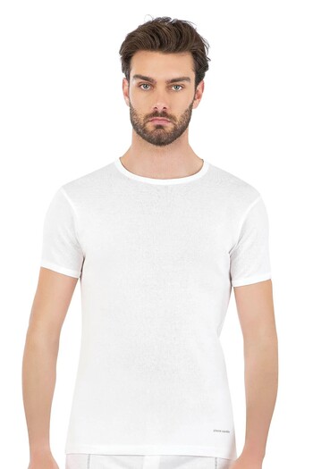 Pierre Cardin Men's 100% Cotton Ribbed O Neck Undershirt