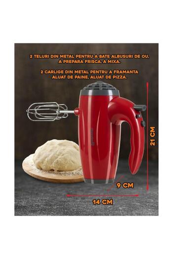 Hausberg Hand mixer HB-4119RS, 5 speeds, 300W power, copper motor, Red