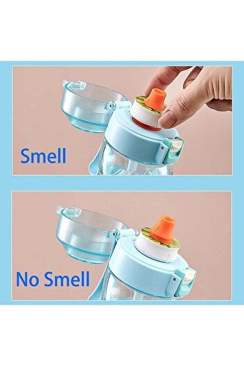 COOYA Water Bottle with 7 Flavored Pods, Water Cup with Straw, Perfect for Travel, Gym, School (Blue)