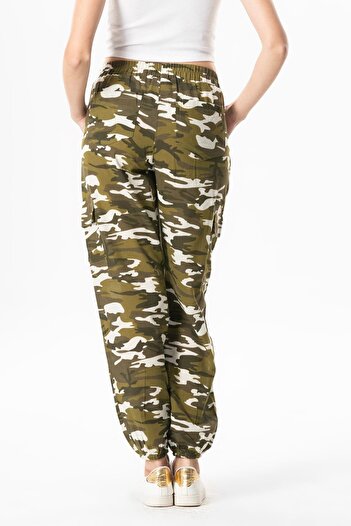 Eliş Şile Bezi Seda Şile Diaper with Elastic Waist, Green Ysl Summer Cargo Pocket Trousers